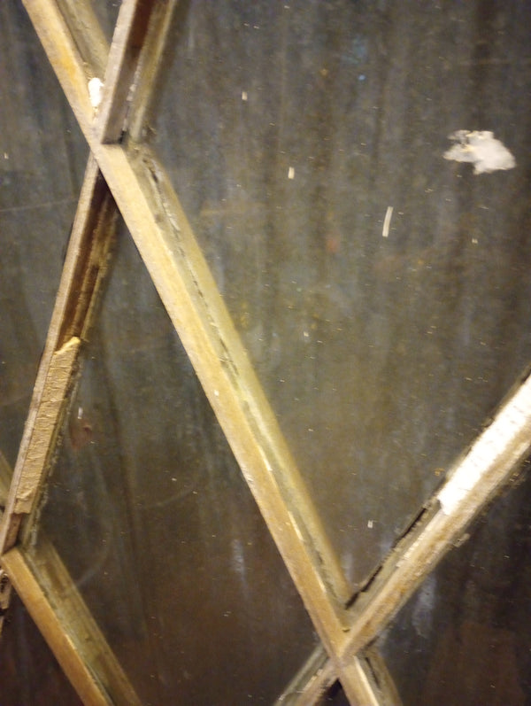 Pair of Diamond Paned Windows in Wood Frame 24 1/4" x 71 1/2" #GA-S022