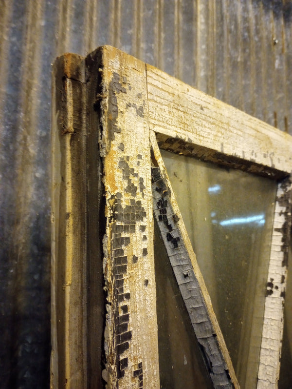 Pair of Diamond Paned Windows in Wood Frame 24 1/4" x 71 1/2" #GA-S022