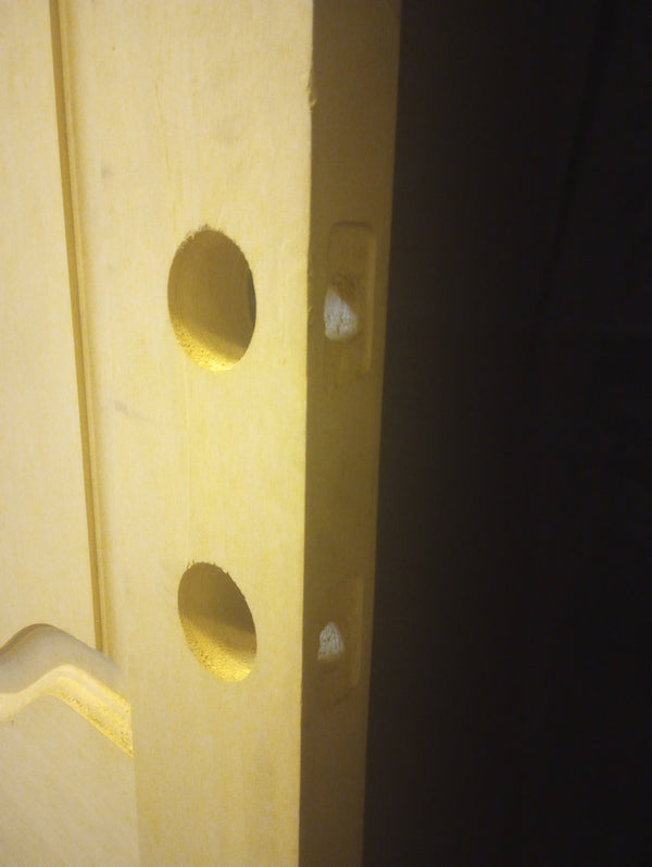 Exterior Wooden Door with Oval Top Window & Raised Panels 34" x 80" #GA-S029