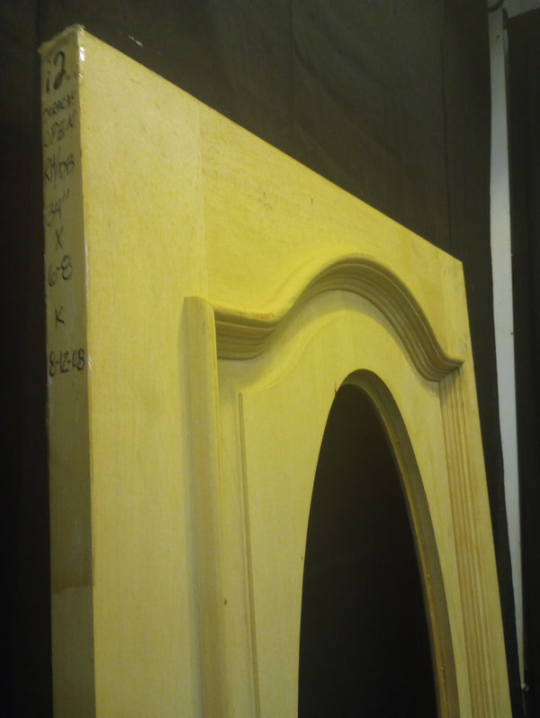 Exterior Wooden Door with Oval Top Window & Raised Panels 34" x 80" #GA-S029