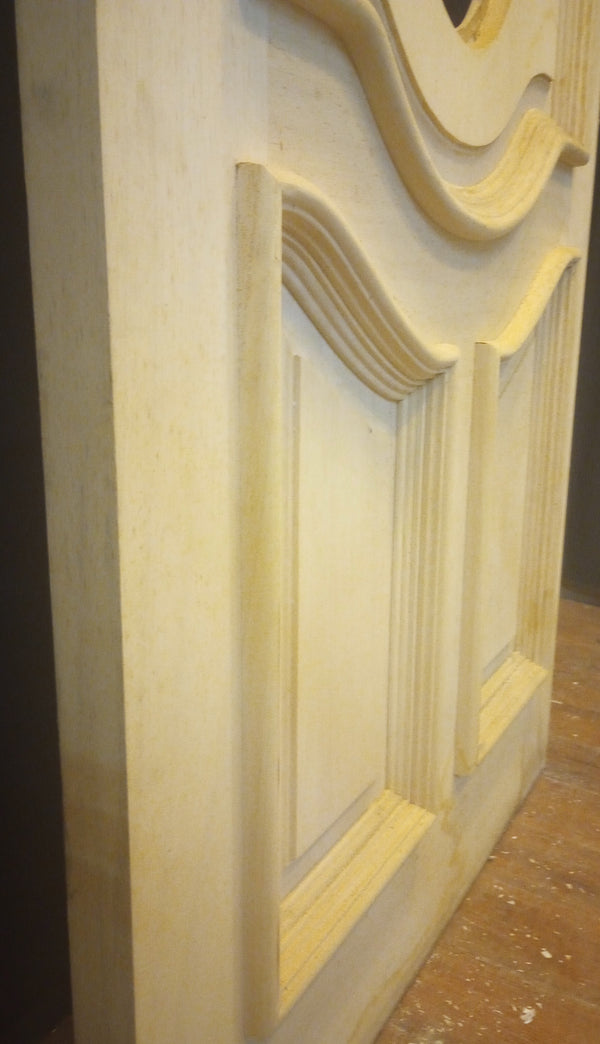 Exterior Wooden Door with Oval Top Window & Raised Panels 34" x 80" #GA-S029