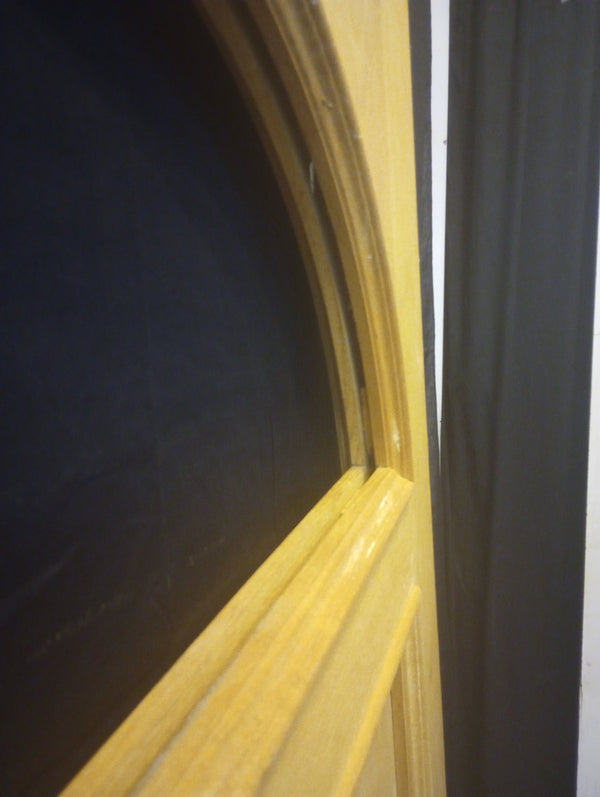 Exterior Wooden Door with Top Half Moon Glass & 4 Raised Panels 36" x 80" #GA-S034