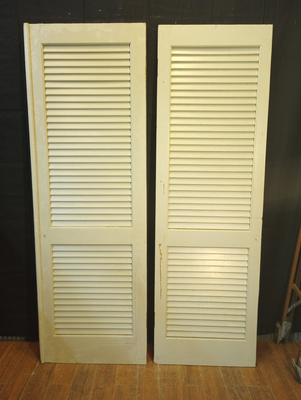 Pair of Interior Louvered Shutter Doors 26" x 79 1/4" #GA-S053