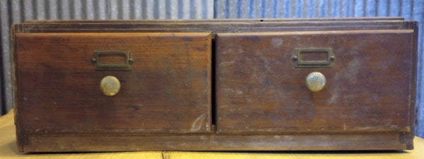 Antique Free Standing Two Drawer Catalog Cabinet #GA-S093