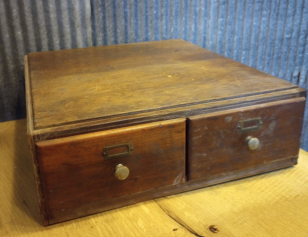 Antique Free Standing Two Drawer Catalog Cabinet #GA-S093