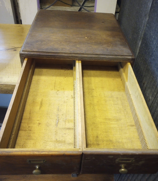 Antique Free Standing Two Drawer Catalog Cabinet #GA-S093