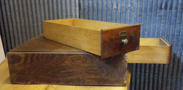 Antique Free Standing Two Drawer Catalog Cabinet #GA-S093