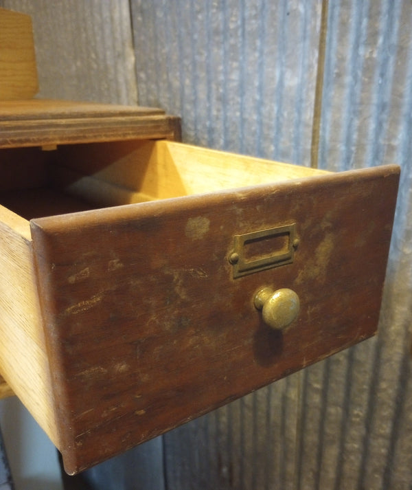 Antique Free Standing Two Drawer Catalog Cabinet #GA-S093
