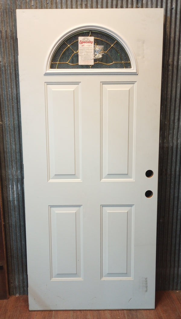 1/2 Half Moon Glass & Four Panel Exterior Door 35 1/2" Wide x 79" Tall #GA-S094