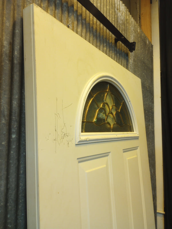 1/2 Half Moon Glass & Four Panel Exterior Door 35 1/2" Wide x 79" Tall #GA-S094