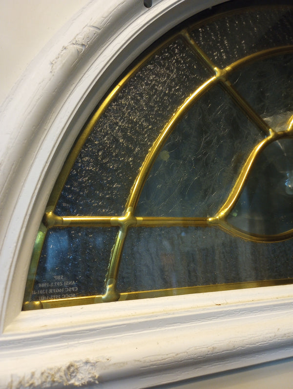 1/2 Half Moon Glass & Four Panel Exterior Door 35 1/2" Wide x 79" Tall #GA-S094