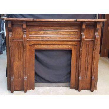 Solid Pine Mantel with Double Side Columns & Tapered Top Shelf #GA9015