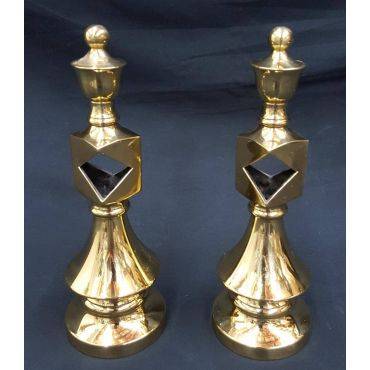 Pair of Solid Brass Ornate Towel Bar Bracket Holder Mounts #GA8