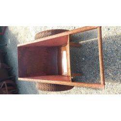 Industrial Red Oxide Factory Rolling Bin Cart