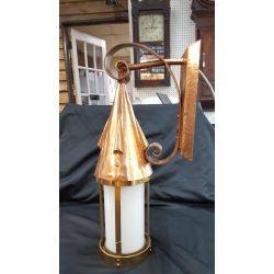 Large Unique Hammered Copper & Brass Wall Sconce #GA1020