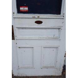 Half Beveled Glass 3 Panel Wide Wooden Door #GA806