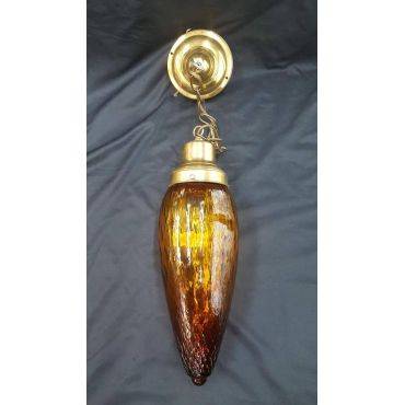 Long Amber Glass Bullet Shaped Pendant Light #GA4253
