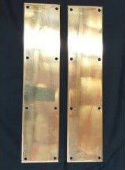 Pair of Solid Brass Rectangular Hand Push Plates #GA1