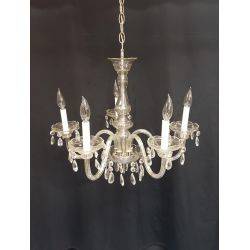 5 Light Crystal Chandelier with Faceted Prisms #GA508