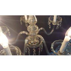 5 Light Crystal Chandelier with Faceted Prisms #GA508