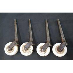 Set of 4 Porcelain Casters with 3" Dowels #GA4273