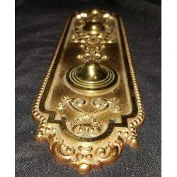 Sargent & Co. Ornate Victorian Brass Doorknob Backplate #GA291