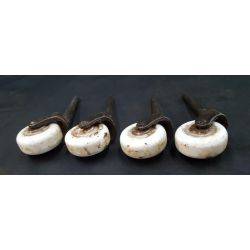 Set of 4 Porcelain Casters with 3" Dowels #GA4273