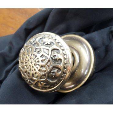 Ornate Solid Brass Door Knob Rosette & Thumb Turn #GA4222