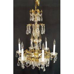 Ornate French Inspired 3 Tiered 12 Light Crystal Prism Chandelier 23" x 30" #GA4335