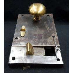 Early 1800s Authentic Metal and Brass Rim Lock #GA234