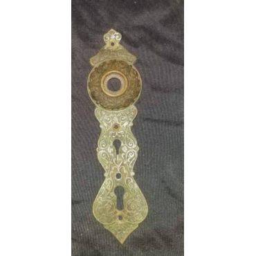 Ornate Brass Eastlake Double Keyhole Backplate #GA266