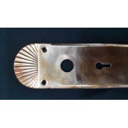 Art Deco Red Brass Door Knob Back Plate #GA4208