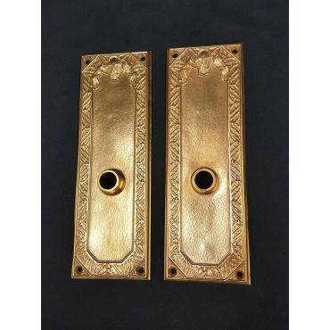 Pair of Solid Bronze Doorknob Backplates from The Woolworth Building in NY #GA4