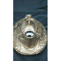 Art Deco Cast Iron Restored Oval Flush Mount Two Light Ceiling Light Fixture #GA1034