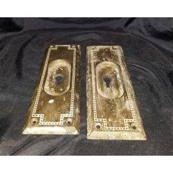 Art Deco Brass Plated Pocket Door Pulls #GA298