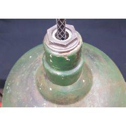 Green  & White Cased Industrial Light with Wire & Plug #GA75