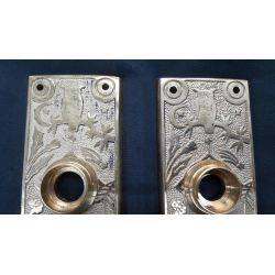 Solid Brass Ornate Birds & Butterflies Door Knob Back Plates #GA4220