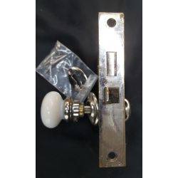 Mortise Lock Set with Milk White Knob Thumb Turn & Key Escutcheon GA4152