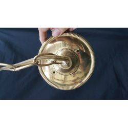 Green & White Cased Shade with Brass Rod Ceiling Pendant Chandelier #GA1039