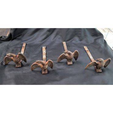 Set of 4 Cast Iron Roof Eagle Snowbirds #GA4068