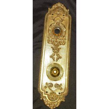 Sargent & Co. Ornate Victorian Brass Doorknob Backplate #GA291