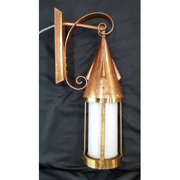 Large Unique Hammered Copper & Brass Wall Sconce #GA1020