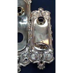 Pair of Brass Art Nouveau Front & Back Door Knob Plates #GA4214