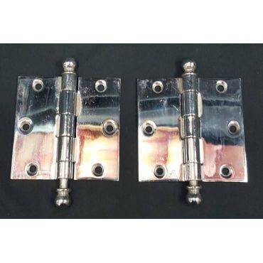 Pair of Chrome Stanley Brand Door Butt Hinges #GA156