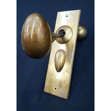 Solid Brass Mother Goose Door Knob Set Backplate Escutcheon & Keyhole Cover #GA1026