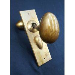 Solid Brass Mother Goose Door Knob Set Backplate Escutcheon & Keyhole Cover #GA1026