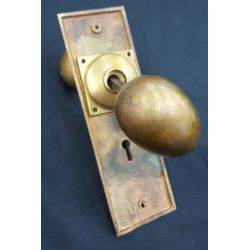 Solid Brass Mother Goose Door Knob Set Backplate Escutcheon & Keyhole Cover #GA1026