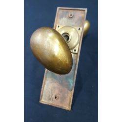 Solid Brass Mother Goose Door Knob Set Backplate Escutcheon & Keyhole Cover #GA1026