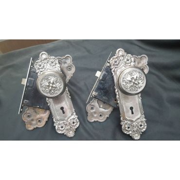Pair of Brass Victorian Mortise Lock Sets #GA4400