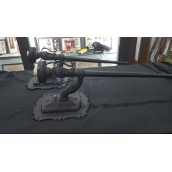 Pair of Very Large Black Cast Iron Wall Sconces #GA4355